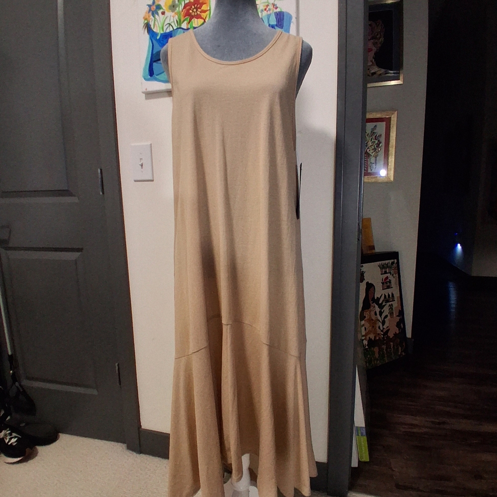 Espresso Sleeveless Beige Maxi Dress